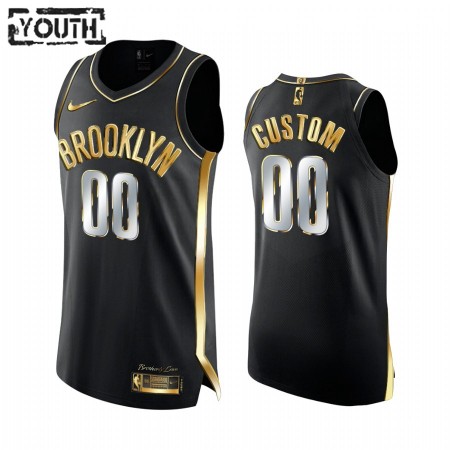 Maglia NBA Brooklyn Nets Personalizzate 2020-21 Nero Golden Edition Swingman - Bambino